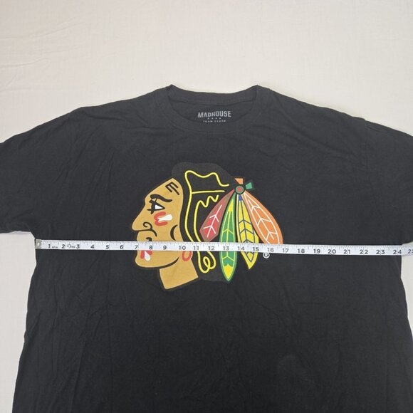 Chicago Blackhawks MADHOUSE T Shirt Mens 2XL‎ Black Short Sleeve NHL 100% Cotton - Picture 4 of 5